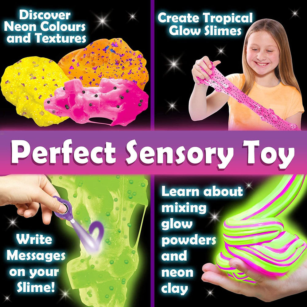 Original Stationery glow slime kit supports creative play and sensory exploration.