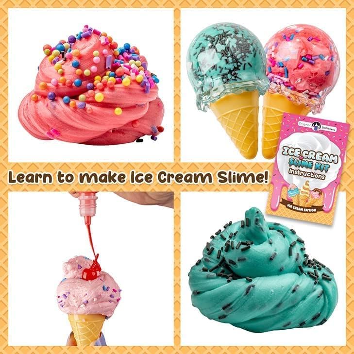 Original Stationery Ice Cream Slime Kit contents include 31 pieces for endless crafting.