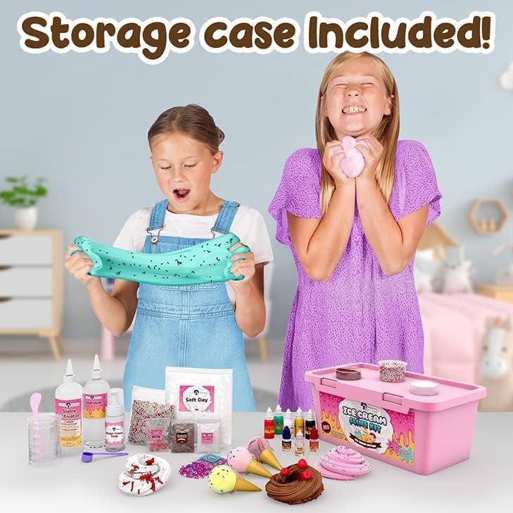 Original Stationery Ice Cream Slime Kit offers easy instructions for independent projects.