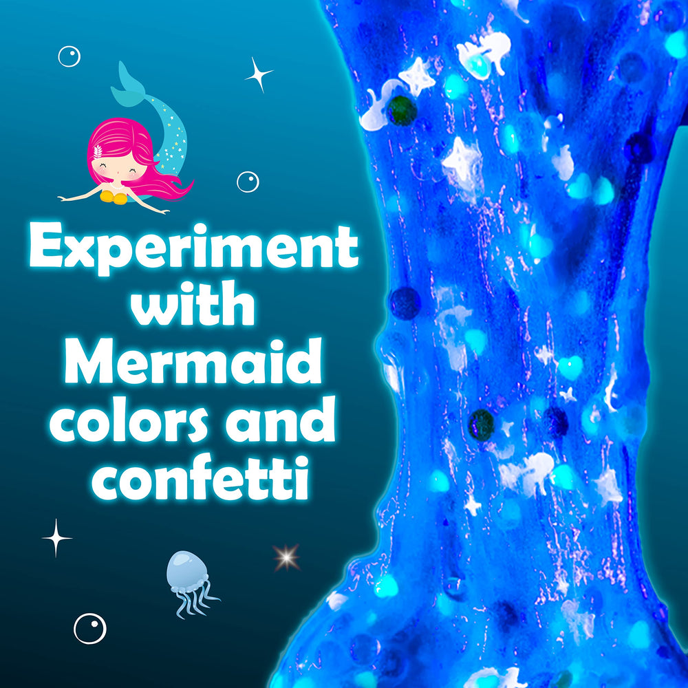 Original Stationery Mermaid Slime Kit: glitter mix with foam cubes for vibrant slime
