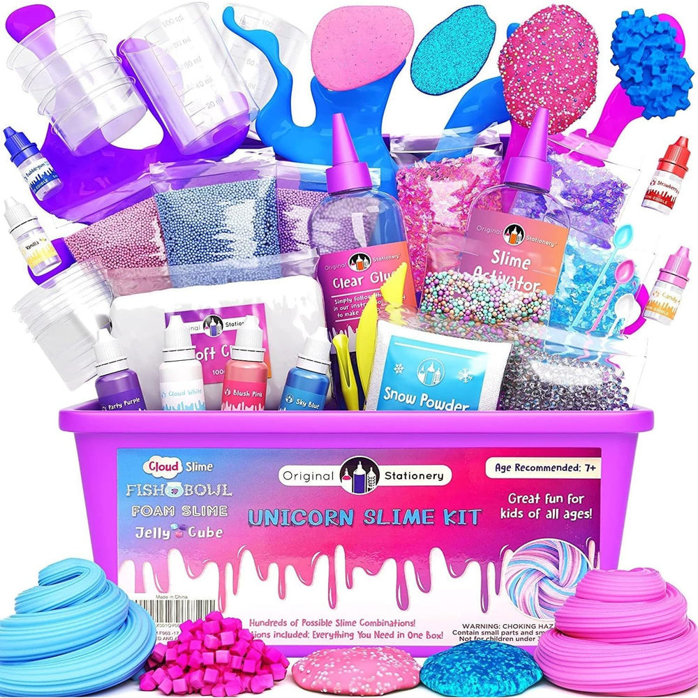 Original Stationery unicorn glow bottle slime kit for immersive, glow-in-the-dark play at home