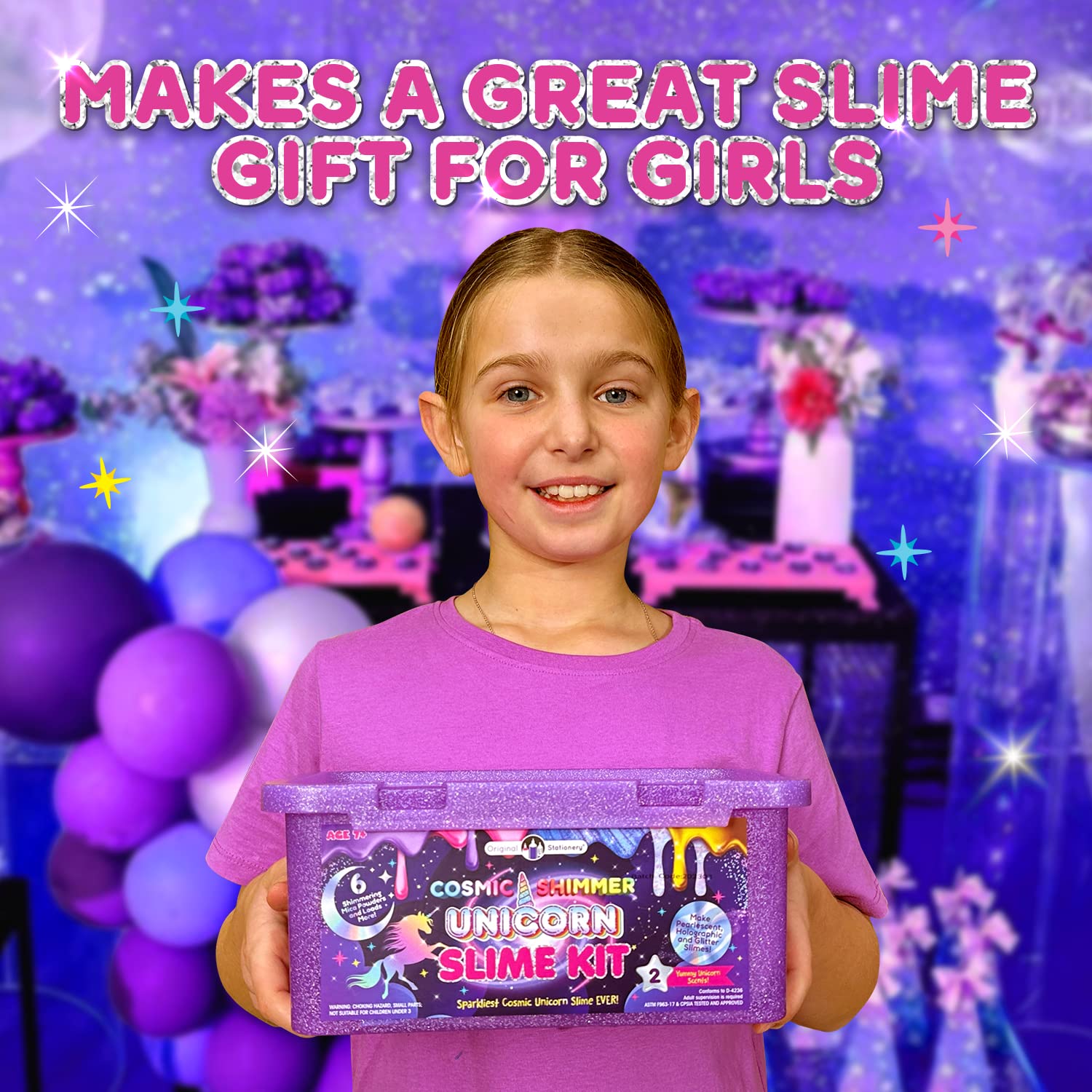 Original Stationery Unicorn Slime Kit keeps young creators engaged with varied textures and color experiments.