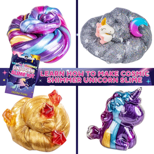 Original Stationery Unicorn Slime Kit glow-in-the-dark slime shines, perfect for after-dark craft sessions.