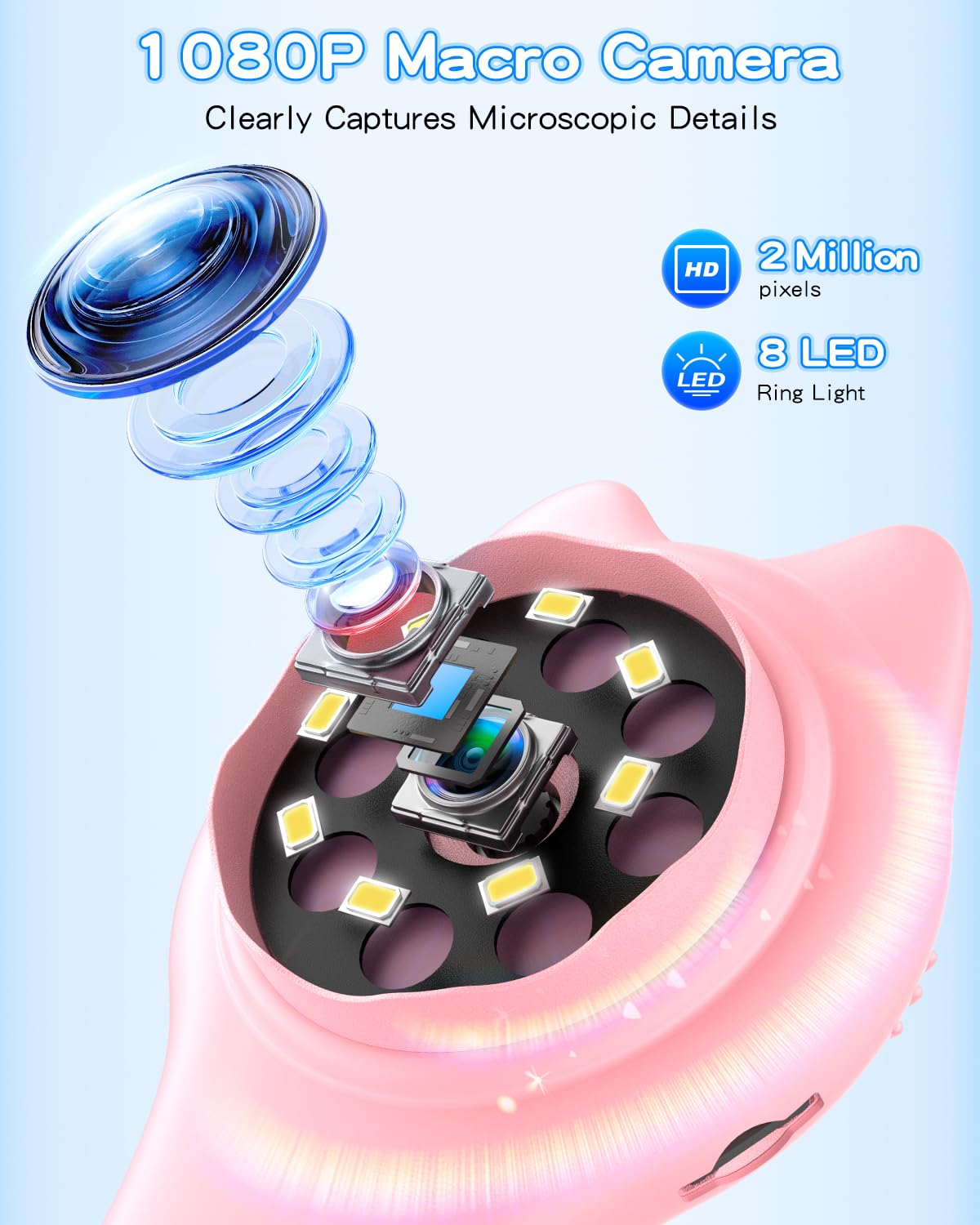 Oripira Kids Microscope 1080p camera captures crisp specimens