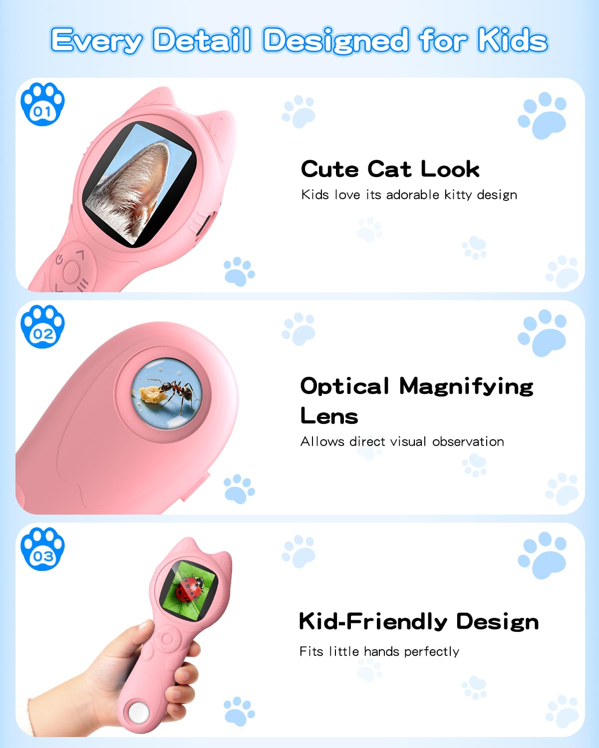 Oripira Kids Microscope rechargeable battery for indoor and outdoor use