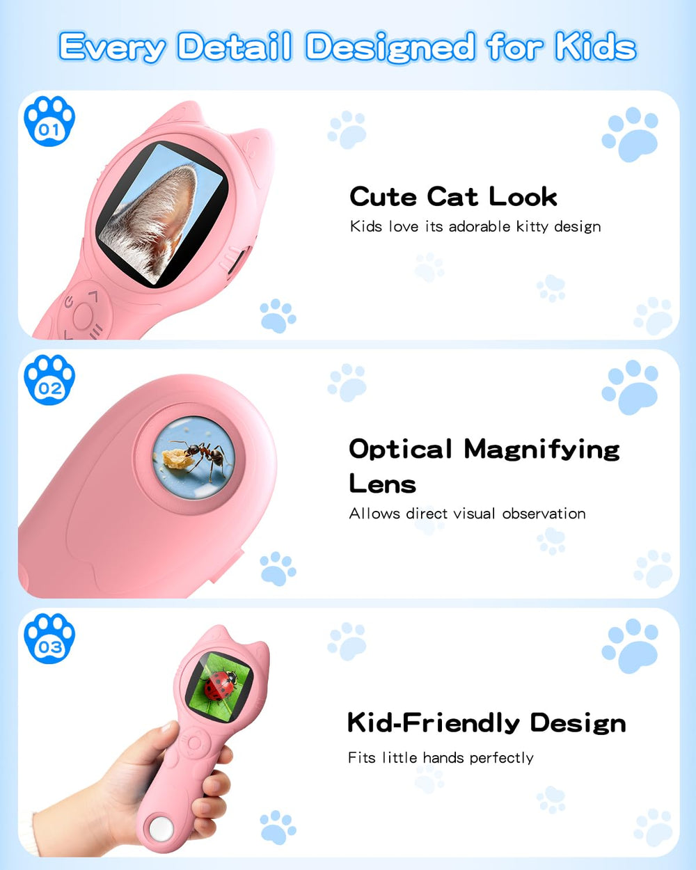 Oripira Kids Microscope rechargeable battery for indoor and outdoor use