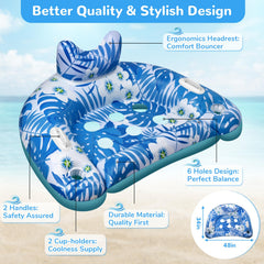 Ornnut pool floats with three air chambers for safer inflation.