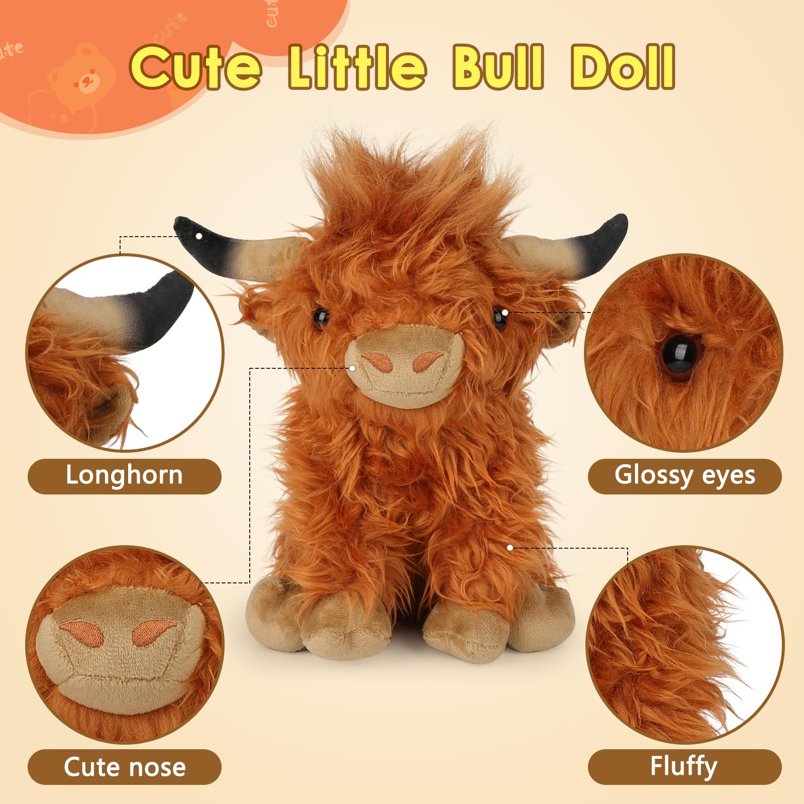 OROZCOR Highland Cow plush care instructions for easy refresh