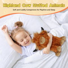 OROZCOR Highland Cow plush decor scene adds farmhouse charm