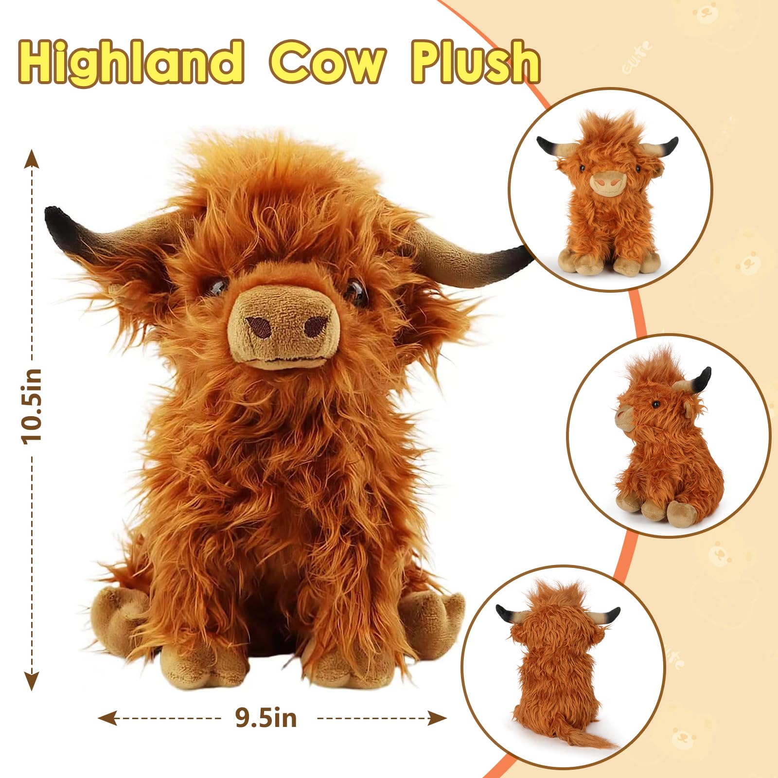 OROZCOR Highland Cow plush hair styling feature inspires imaginative play