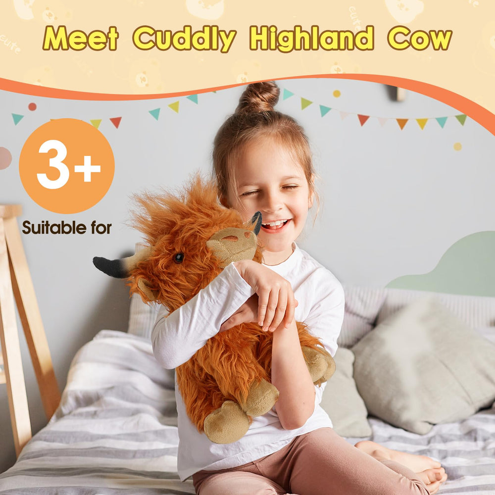 OROZCOR Highland Cow plush texture detail close-up shows handmade shading