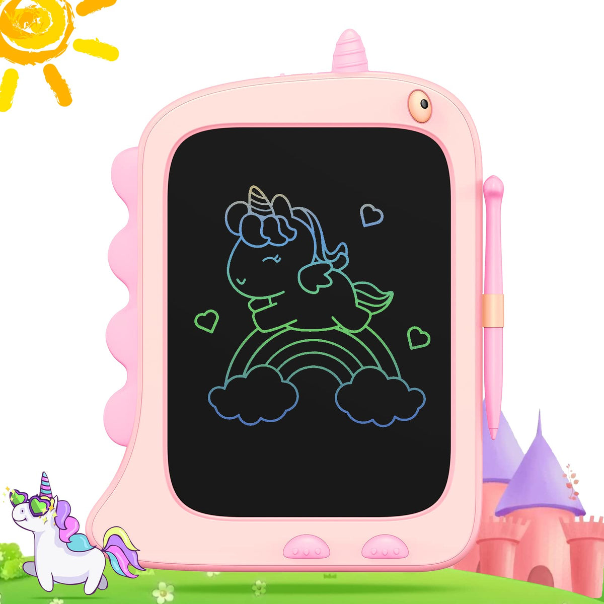 ORSEN unicorn doodle board front view showing playful design for kids