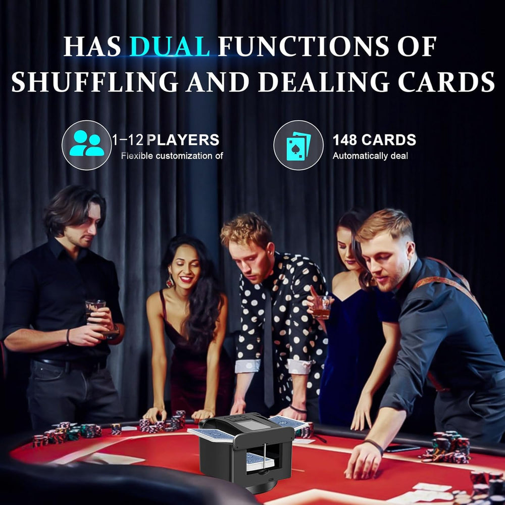 Orsong card dealer with four remote controls streamlines game setup and dealing.
