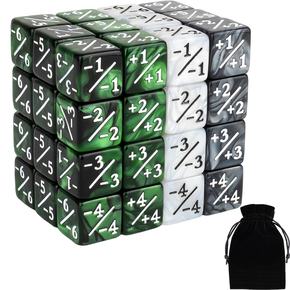 ORUNI green marble dice counters with clear numerals for MTG tracking.