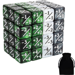 ORUNI green marble dice counters with clear numerals for MTG tracking.