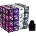 ORUNI 48-piece magic counter dice in purple marble for MTG life tracking.