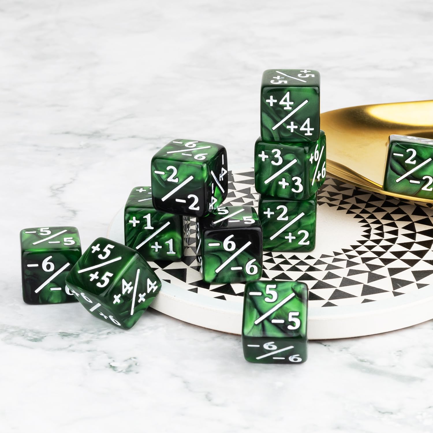 ORUNI velvet bag keeps the dice counters organized and portable.