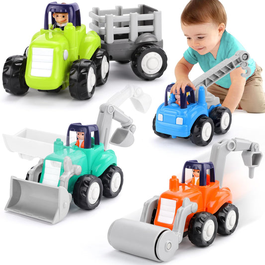 ORWINE Inertia Trucks crane truck push toy improves dexterity for toddlers at play