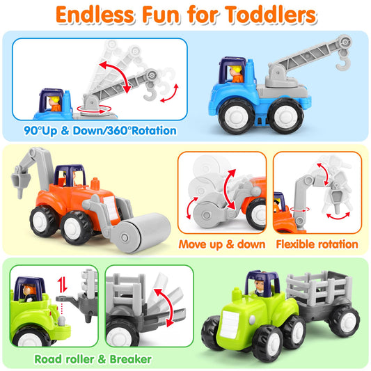ORWINE Inertia Trucks road roller push toy boosts fine motor skills during sandbox play