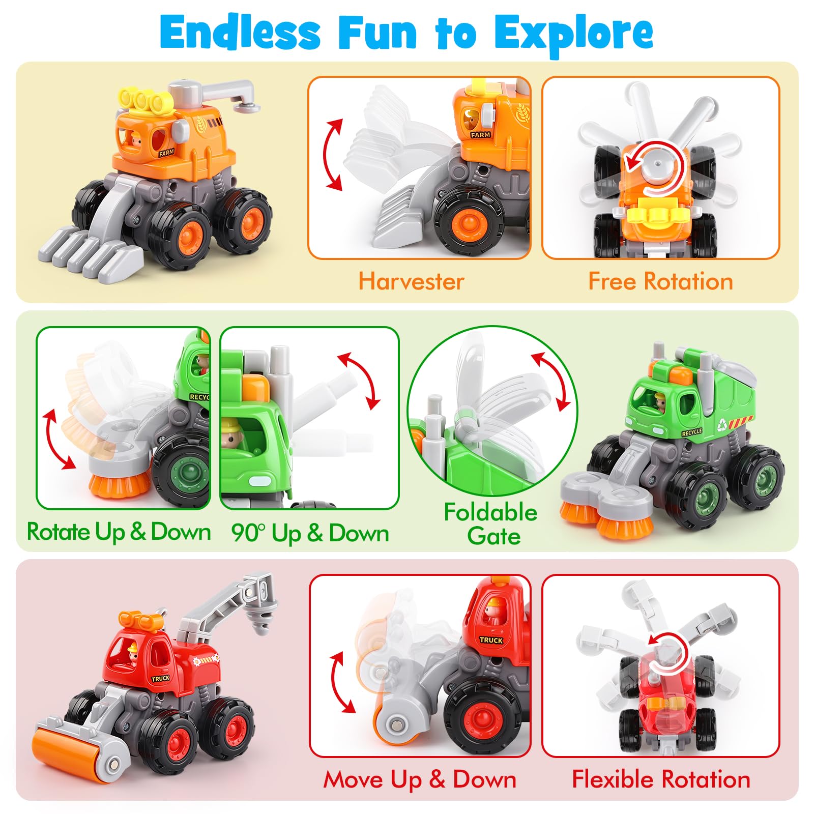ORWINE push-and-go trucks provide easy friction-powered fun for toddlers.