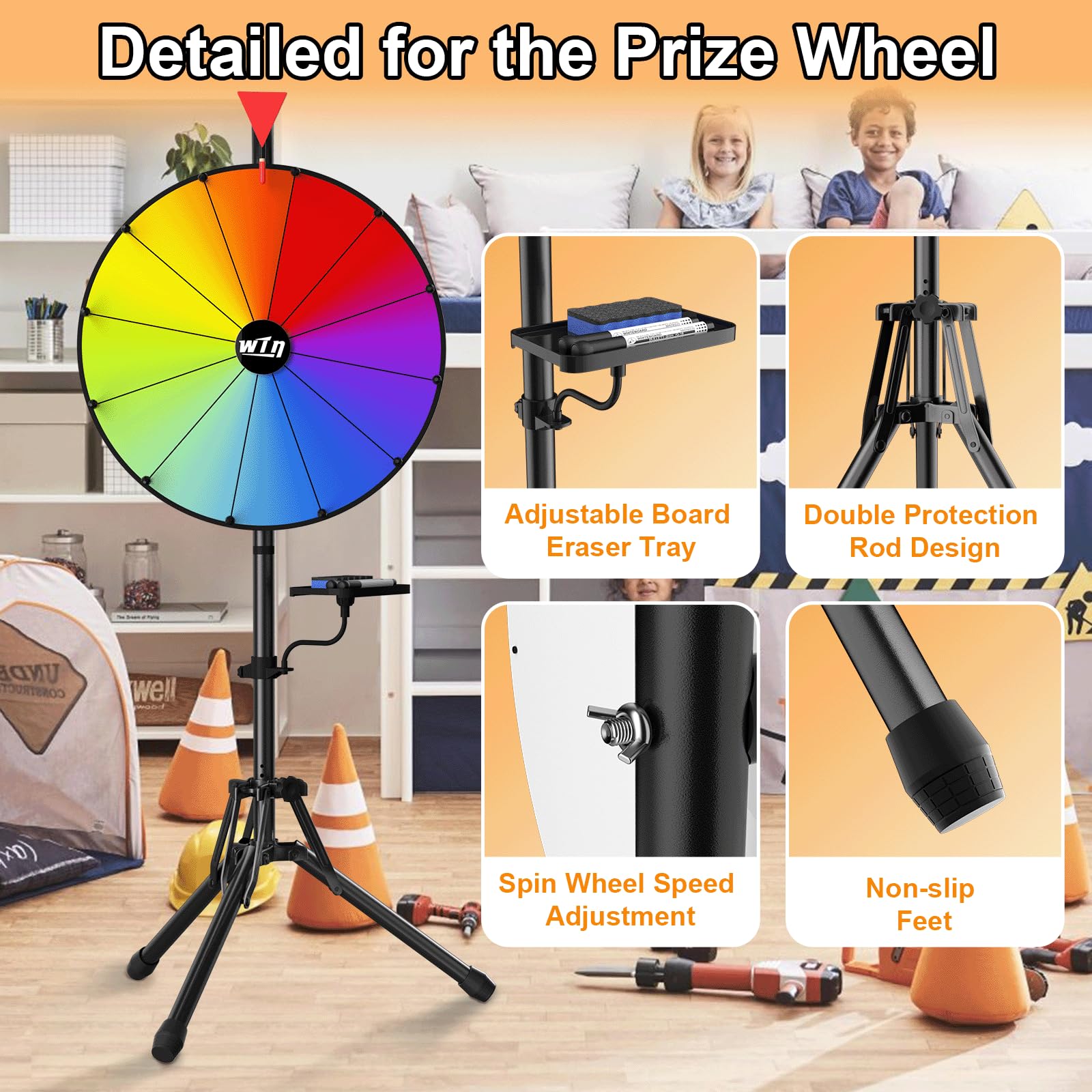 ORWOD 12-color slots raffle wheel enhances event visuals.