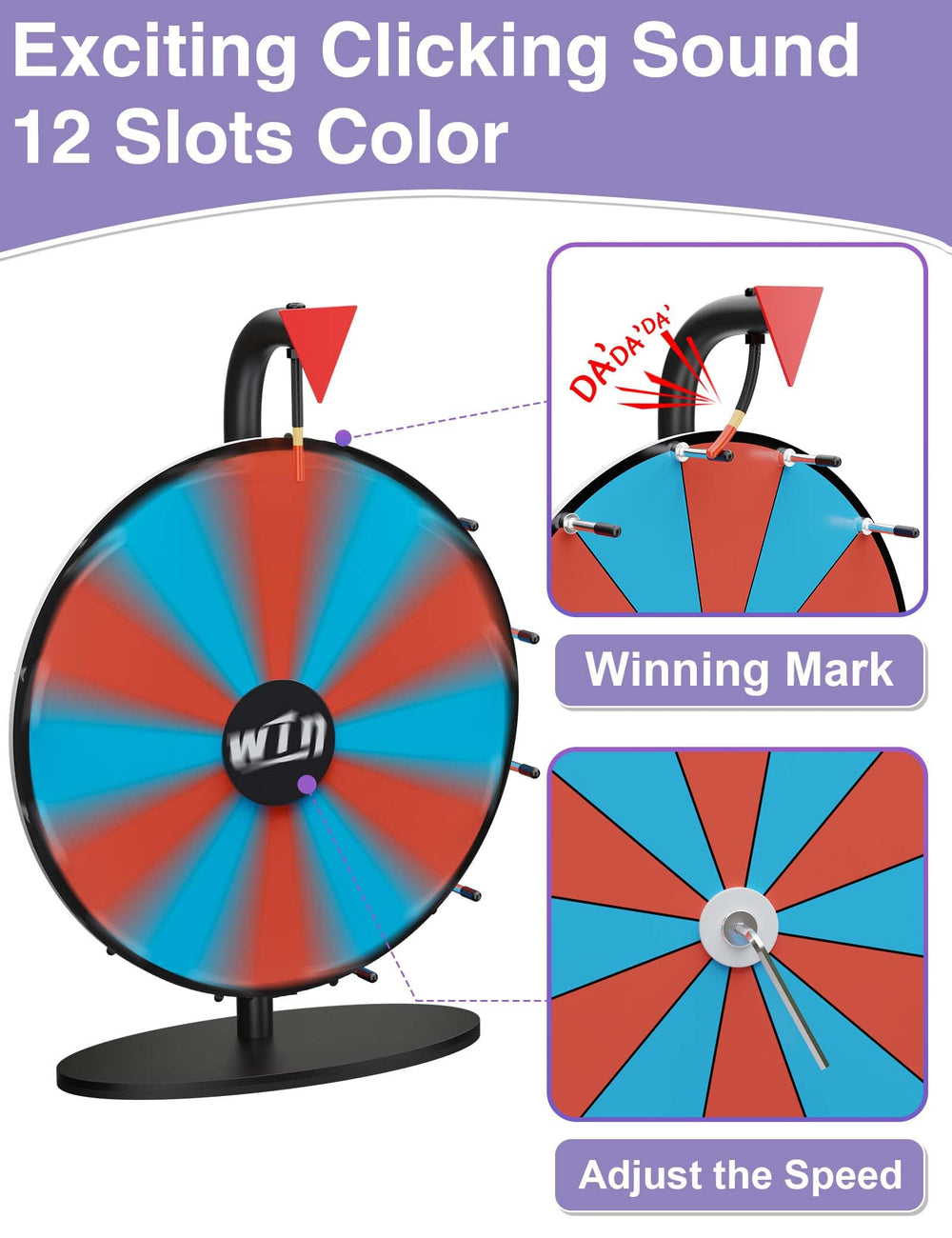 ORWOD 12-slot color wheel ideal for engaging giveaways at parties and carnivals.