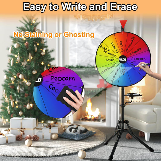 ORWOD prize wheel folding stand for desktop or floor setups.