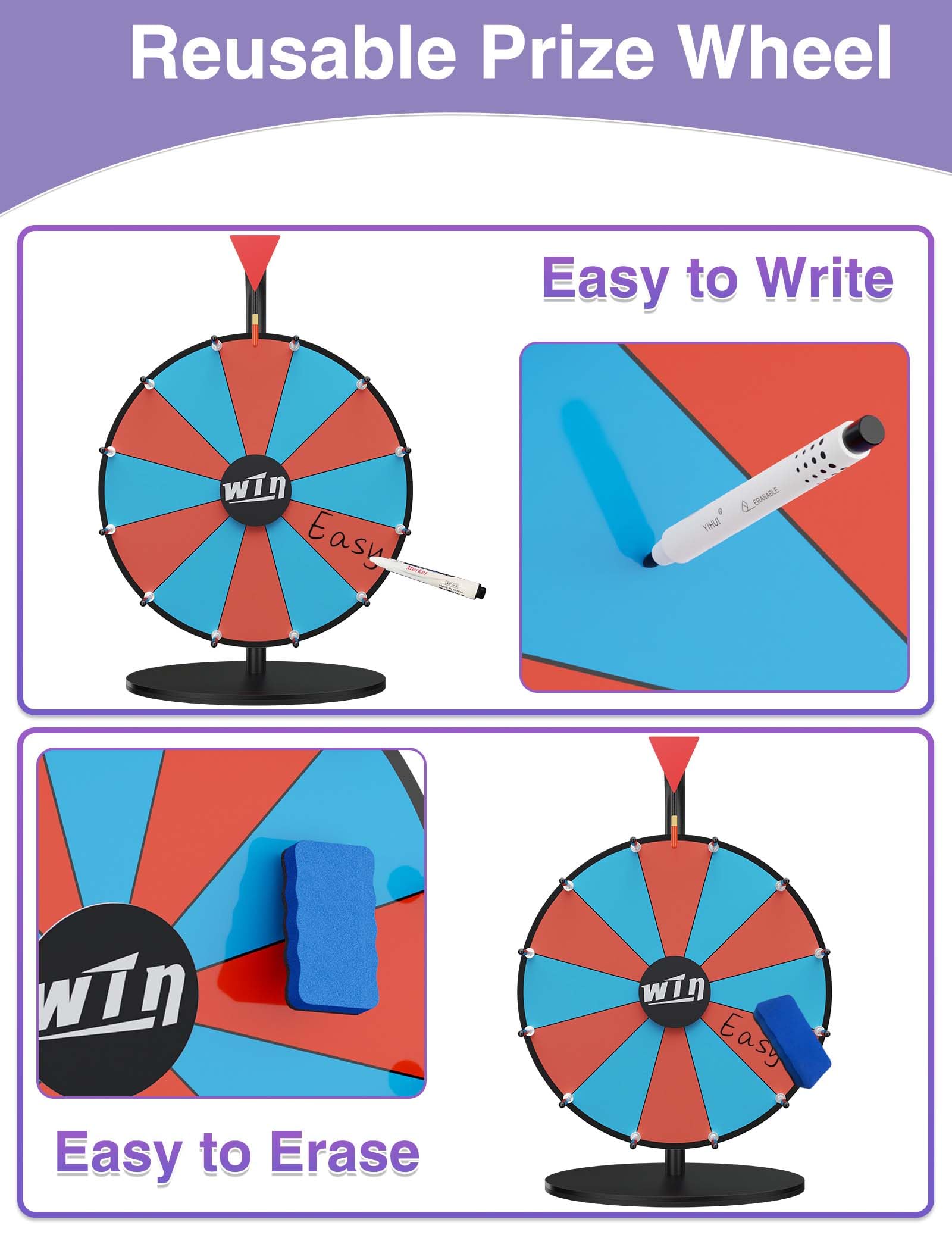 ORWOD portable spin wheel in action during a trade show demo.