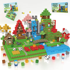 Oryvold 200-pcs magnetic blocks overview image for creative play.