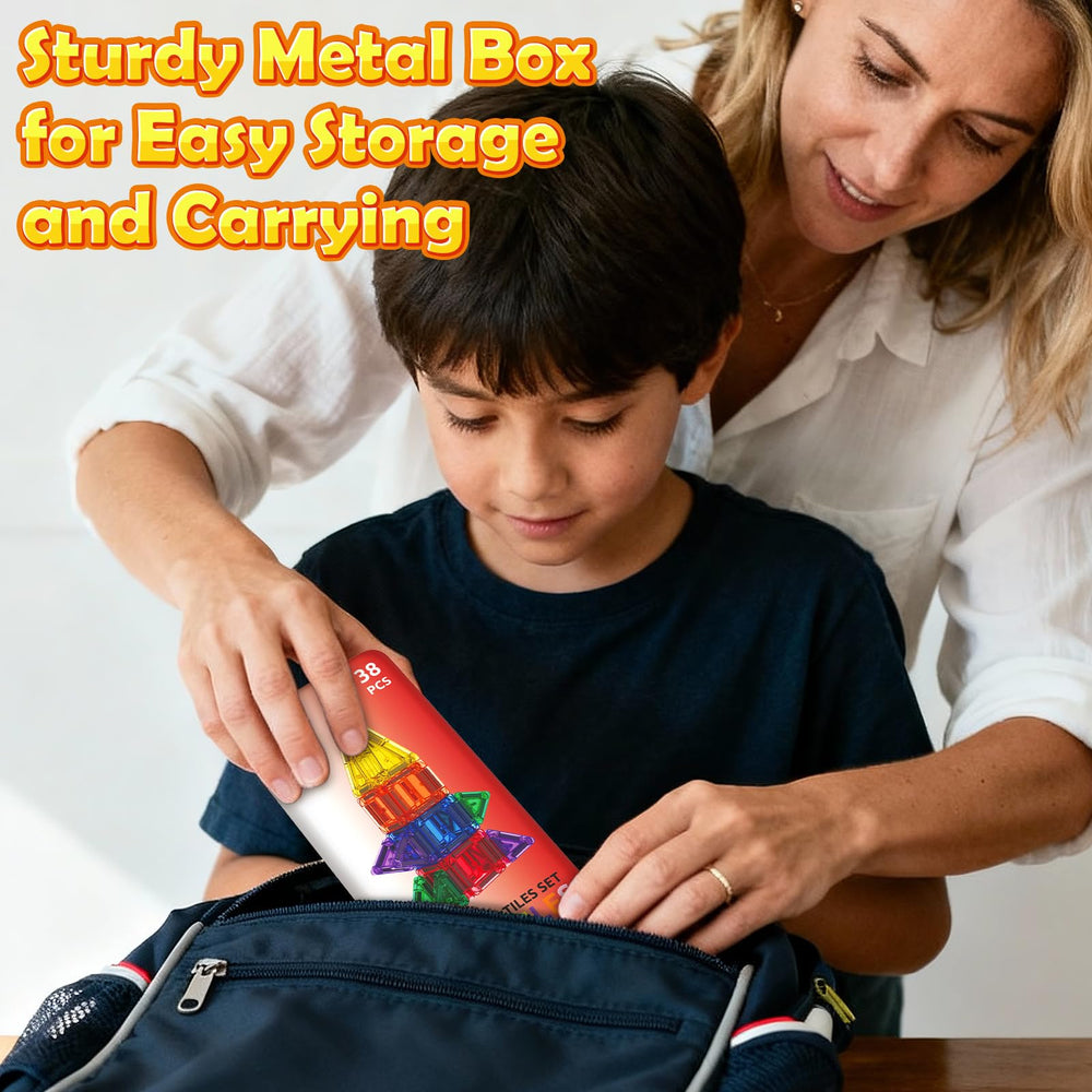 ORZbb 38 piece set showing shapes and colors for early geometry play