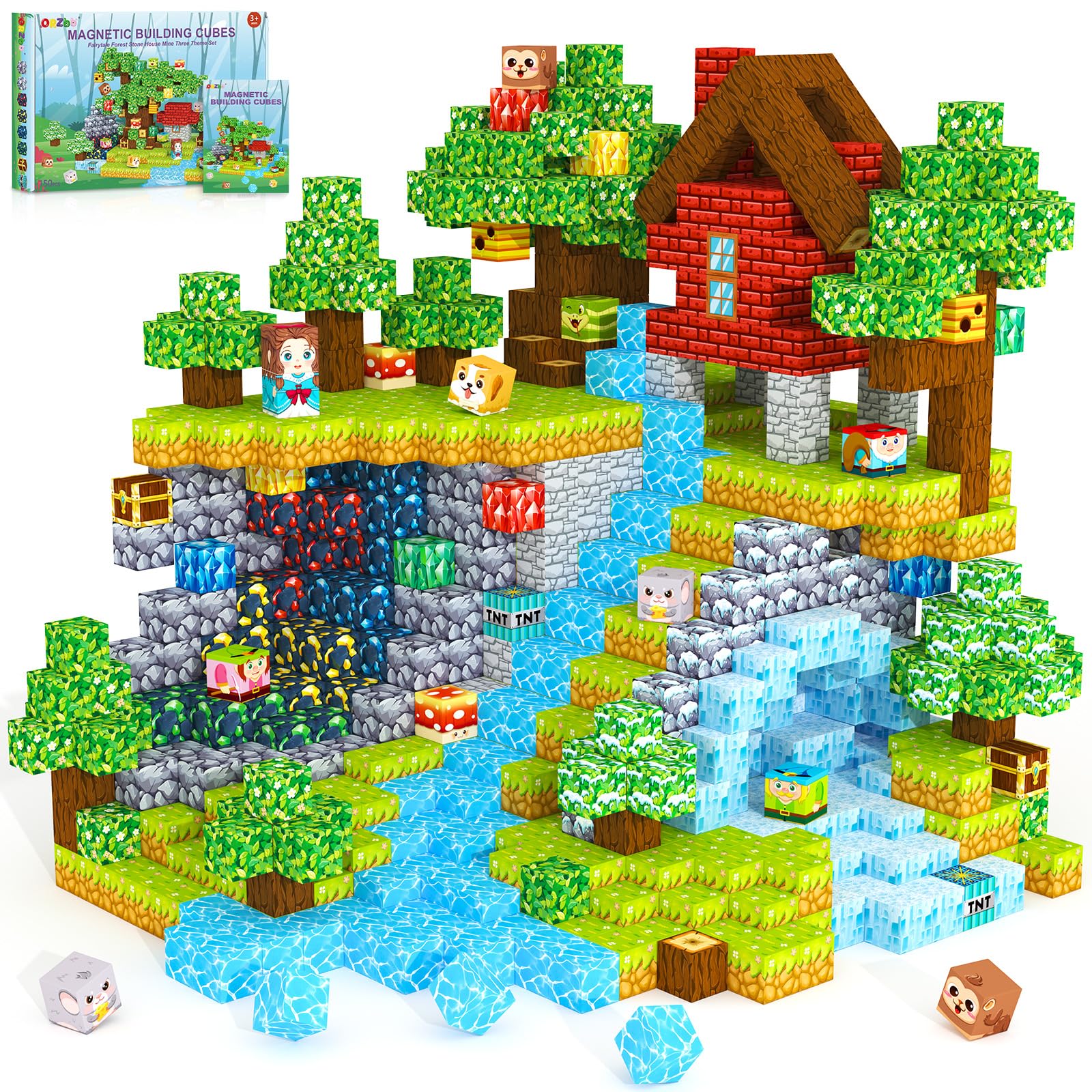 ORZbb Magnetic Blocks forest house theme, spark imaginative play and spatial thinking.