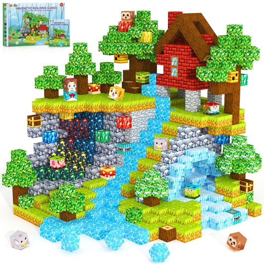 ORZbb Magnetic Blocks forest house theme, spark imaginative play and spatial thinking.