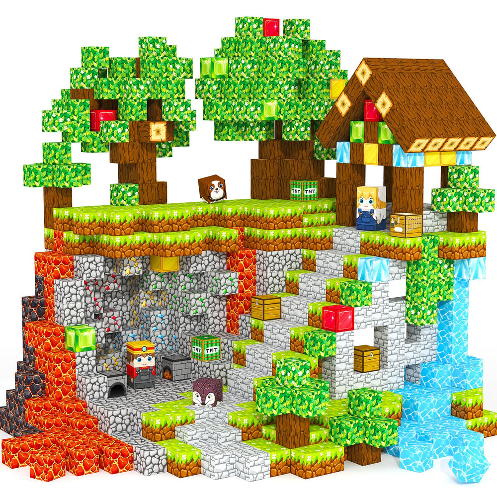 ORZbb magnetic blocks forest theme set promotes creative play and fine motor development.