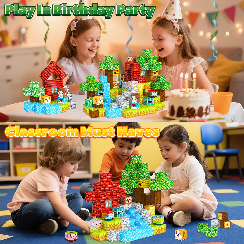 ORZbb Magnetic Blocks party decor, adds colorful interactive focal points to celebrations.