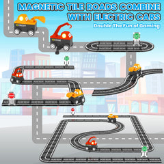 ORZbb road tiles with vehicle base enable realistic road construction play.