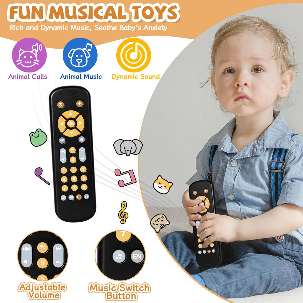 Orzbow remote supports bilingual play with English, French, and Spanish phrases for early learning.