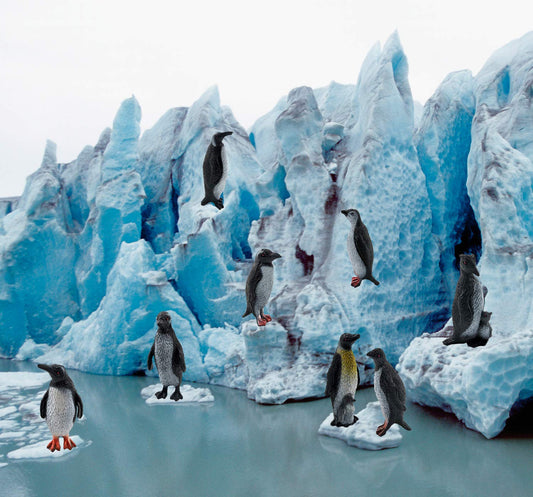 ORZIZRO penguin figurines in varied poses ideal for crafts and education.