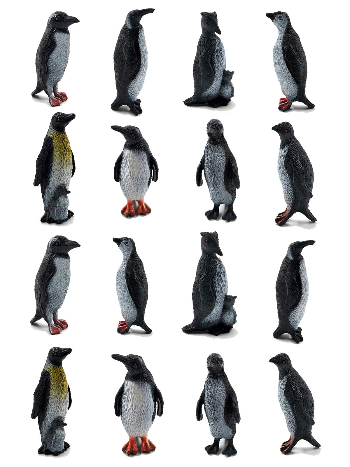 ORZIZRO penguin figurine set, realistic 16-piece display for classrooms and diorama projects.