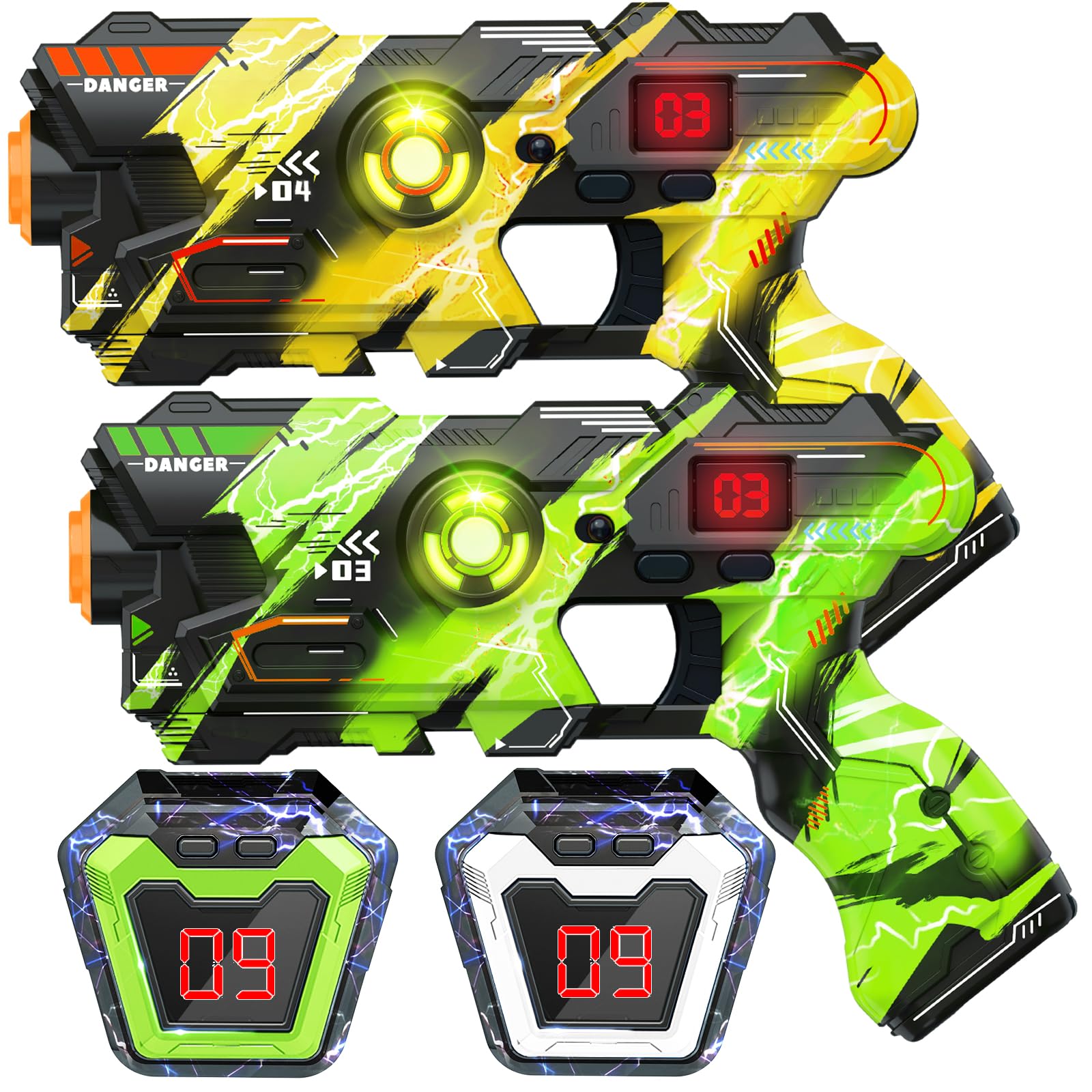 OSALON laser tag guns set 2 front view for easy backyard battles