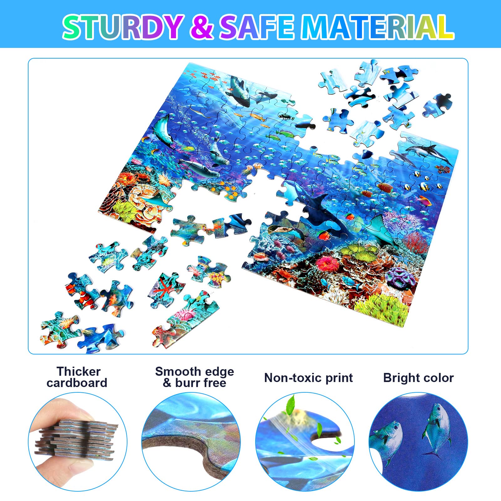 OSBOO underwater-scene sharks artwork promotes visual tracking during play.