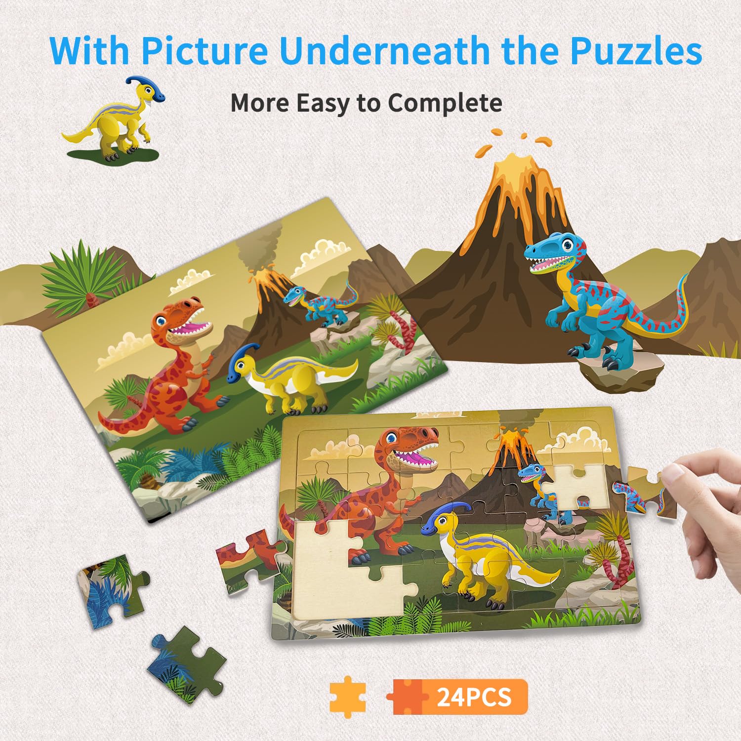 OSBOO wooden puzzle pieces close-up highlight durable burr-free edges for safe play.