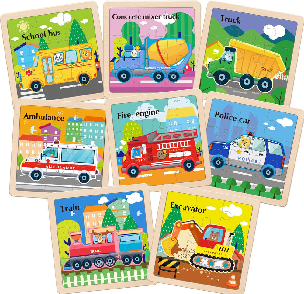 OSBOO wooden vehicle puzzle bus—bright, tactile pieces that boost fine motor coordination.