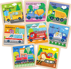 OSBOO wooden vehicle puzzle bus—bright, tactile pieces that boost fine motor coordination.
