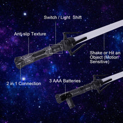 OSDUE Lightsaber soft plastic body with easy-grip metal handle.
