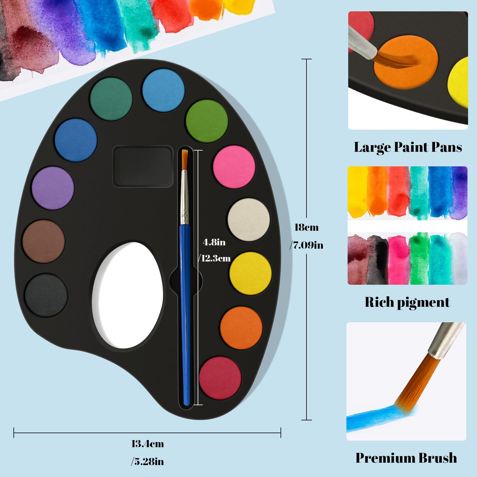 OSIMIG watercolor palette closeup shows rich blends ideal for learning.