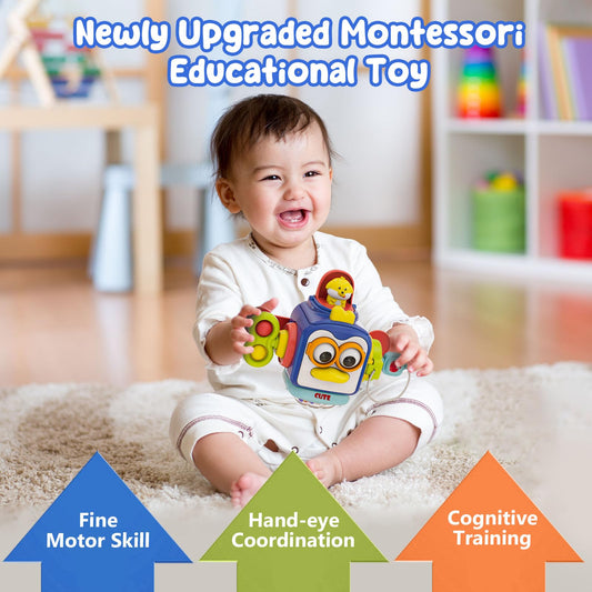 OSIMILY Busy Cube panel move close-up shows actions that boost hand-eye coordination.