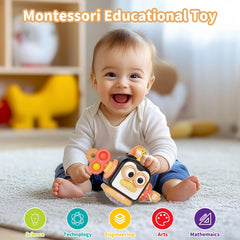 OSIMILY busy cube buckle panel supports grasping and hand-eye coordination development.