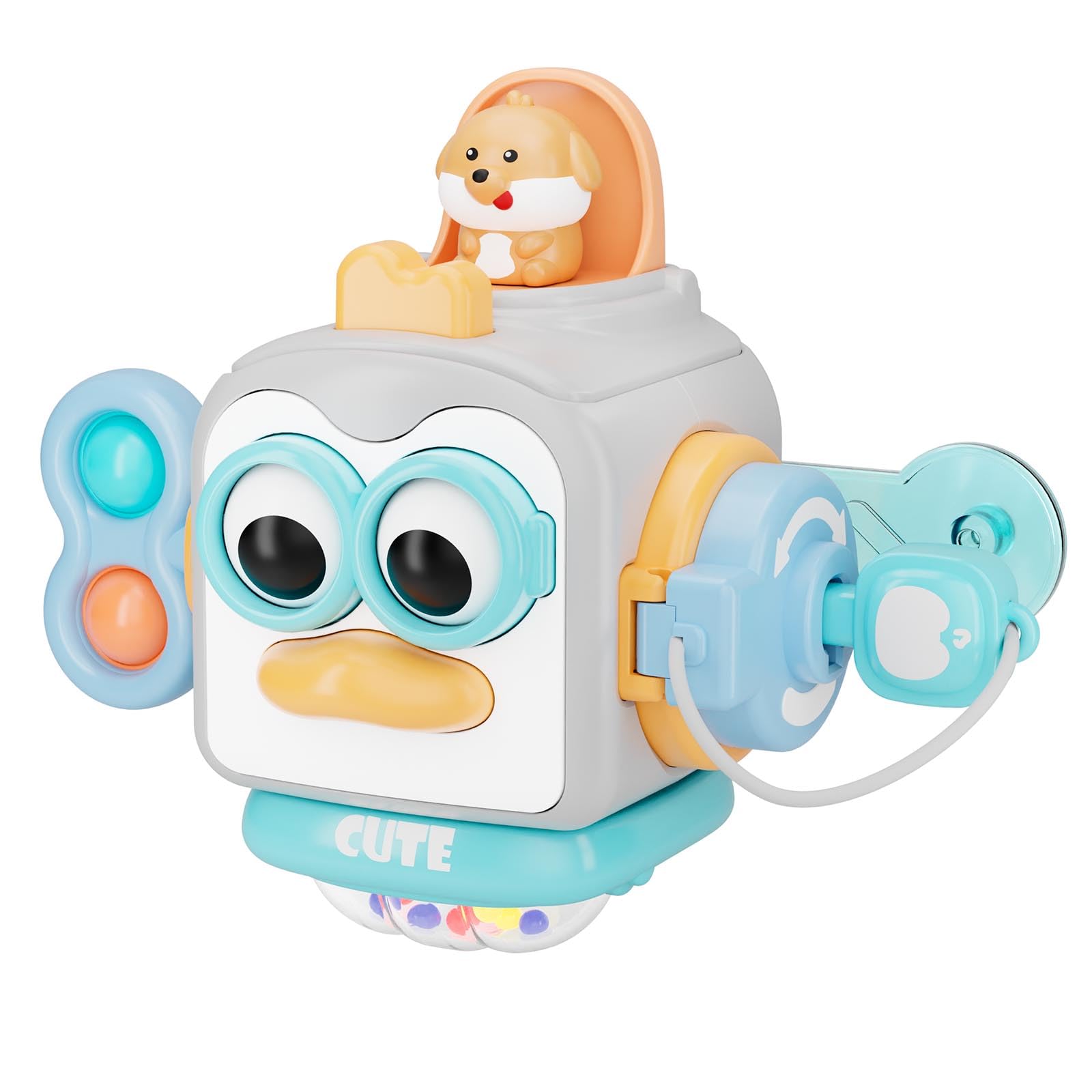 OSIMILY busy cube faucet panel supports fine motor play and problem-solving in toddlers