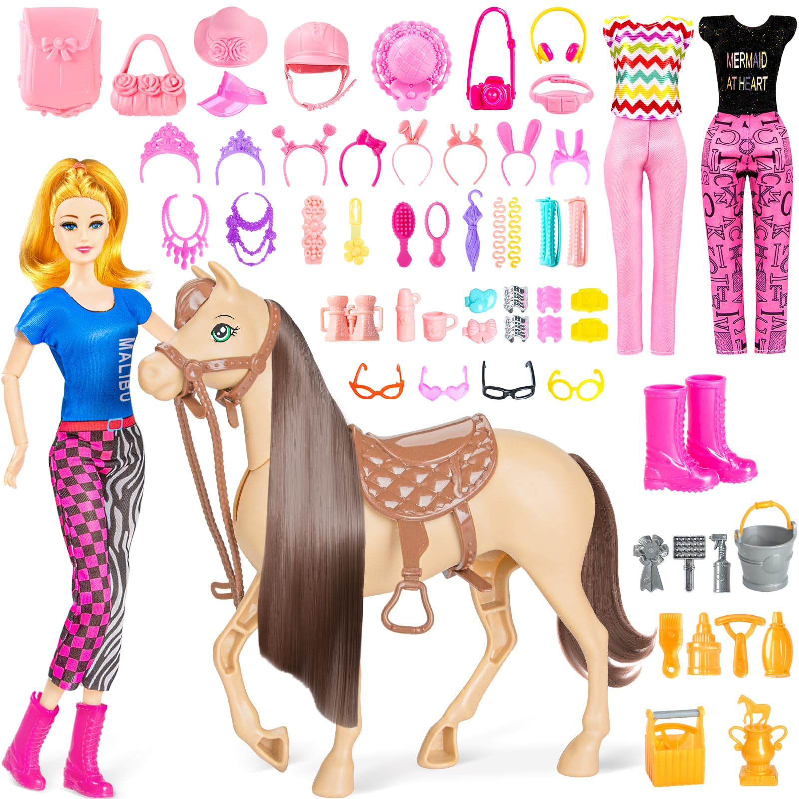 Osllate 11.5-inch doll and horse set ready for imaginative play adventures.