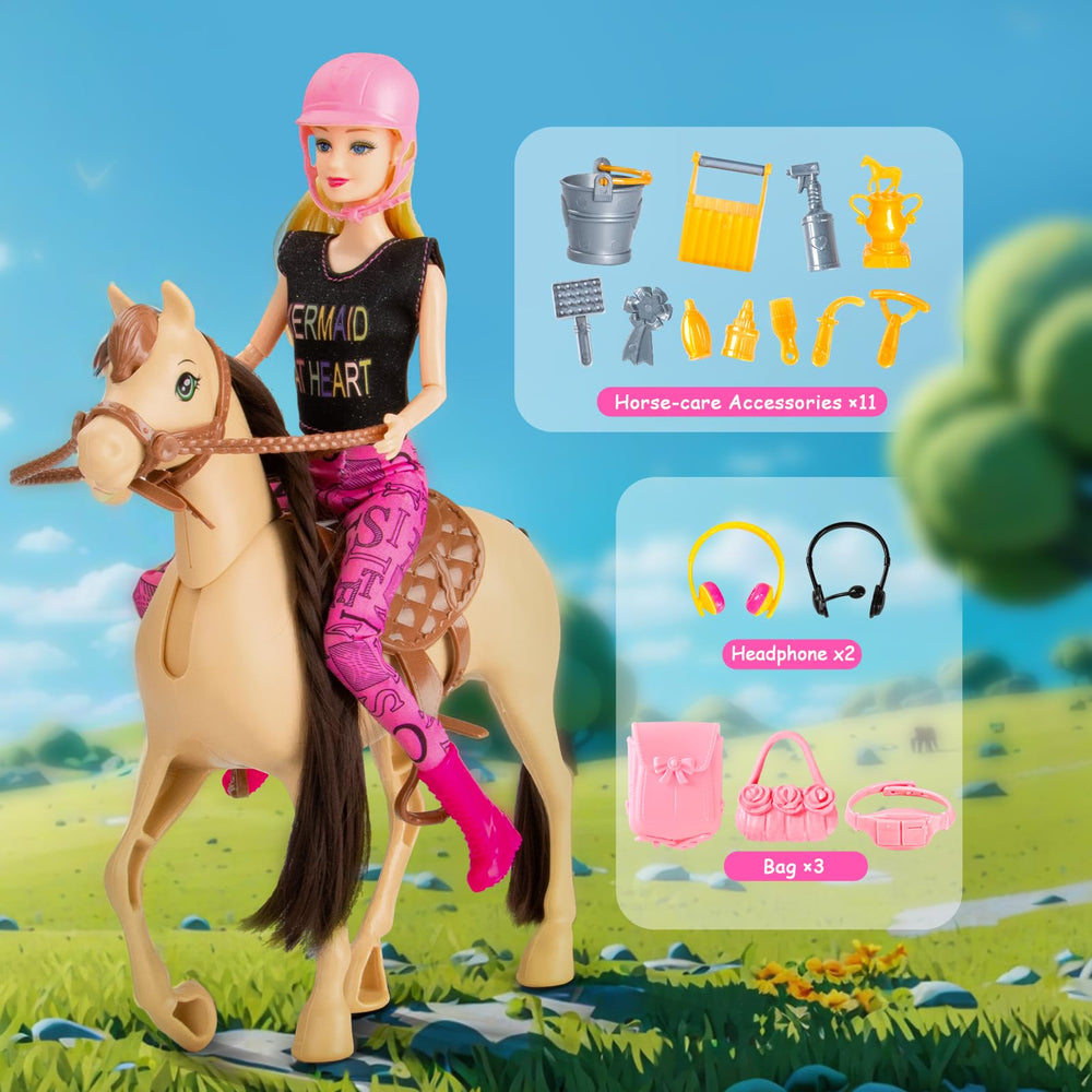 Osllate horse care sets for grooming and nurturing playtime routines.